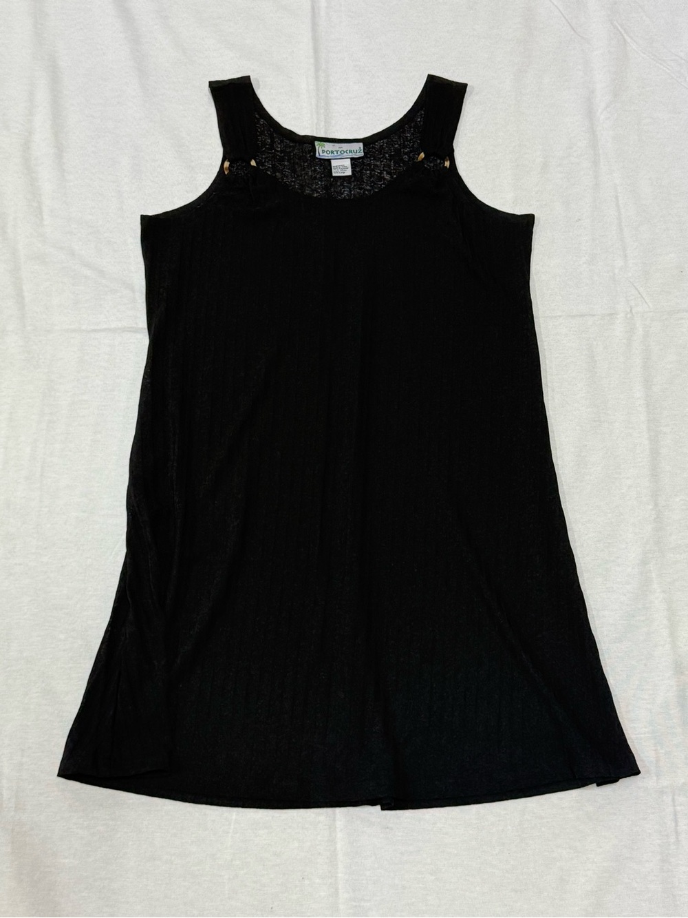 Portocruz Black Sleeveless Swimsuit Coverup